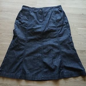 Talbots midi denim skirt